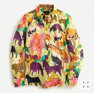 NWT J. Crew popover shirt in Ratti safari print